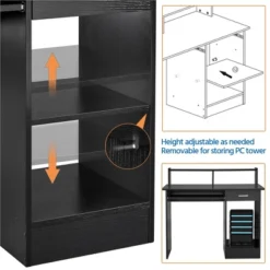 Yaheetech Home Office Wood Computer Desk With Storage Drawers -Furniture GUEST 5e1a8ffa 9773 4795 a942 f020d26c8c0a