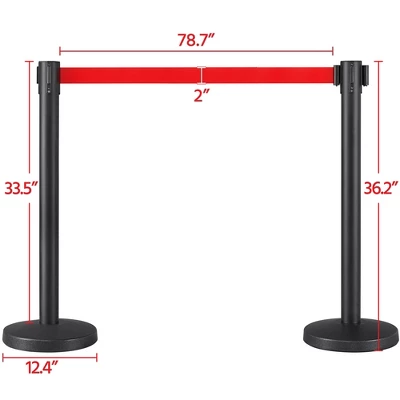 Yaheetech Retractable Belt Stanchion Set For Queuing Lines Crowd Control Barriers 2 Yaheetech Retractable Belt Stanchion Set For Queuing Lines Crowd Control Barriers - Image 2