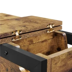 Yaheetech 2 Shelves Narrow End Table With Power Outlets And USB Charging Ports, Rustic Brown -Furniture GUEST 5e86357a 840e 4ca0 a196 83f895527284 1