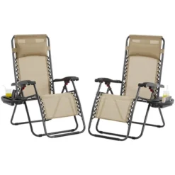 Yaheetech Set Of 2 26in Outdoor Zero Gravity Chair Patio Lounge Camping Chair -Furniture GUEST 5f544796 0e7a 47b0 a0be 1487228f30ac