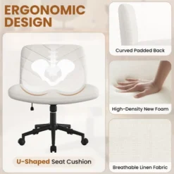 Yaheetech Swivel Desk Chair With No Arms For Home Office Study Bedroom 11 Yaheetech Swivel Desk Chair With No Arms For Home Office Study Bedroom -Furniture GUEST 5ffedae1 f222 4f25 b132 1858ad26e471