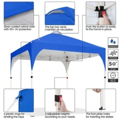 Yaheetech 6FT Portable Canopy Tent With Roller Bag & Sandbags & Guy Lines & Ground Stakes -Furniture GUEST 605a4f4a b031 4176 92ef f1a5b3a66a2d