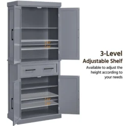 Yaheetech 72.5"H Kitchen Pantry Cabinet With Doors And Adjustable Shelves, Dark Gray -Furniture GUEST 608f28e9 22f7 41d7 9015 46897e4a1d94