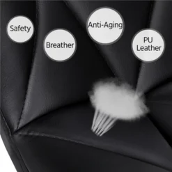 Yaheetech 2pcs Adjustable Modern PU Leather Swivel Bar Stools With Backrest -Furniture GUEST 60ef3ca6 7e10 4d1e a65f 828187ac1352