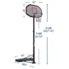 Yaheetech 43-inch Portable Basketball Hoop 9-12ft Adjustable Height Basketball Hoop System For Outdoors