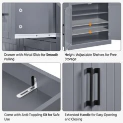 Yaheetech 72.5"H Kitchen Pantry Cabinet With Doors And Adjustable Shelves, Dark Gray -Furniture GUEST 6165cba1 9654 41fe b782 9e1799122065