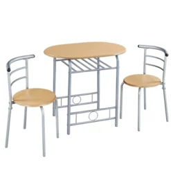 Yaheetech Round Dining Table Set For 2 With Steel Legs, Storage Rack -Furniture GUEST 6171270b 1d3b 45bf a1e3 927e5f71ee6c