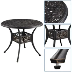Yaheetech Outdoor Patio Bistro Dining Table For Garden Backyard Bronze 9 Yaheetech Outdoor Patio Bistro Dining Table For Garden Backyard Bronze -Furniture GUEST 617259e6 5c96 4912 a18c ba027d583d5e