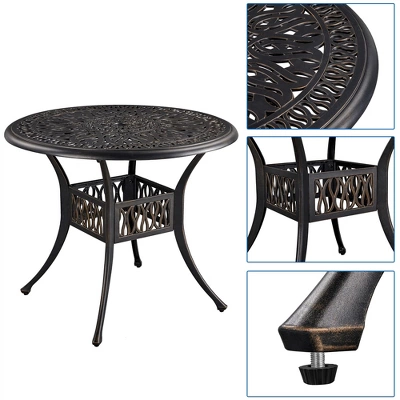 Yaheetech Outdoor Patio Bistro Dining Table For Garden Backyard Bronze 3 Yaheetech Outdoor Patio Bistro Dining Table For Garden Backyard Bronze - Image 3