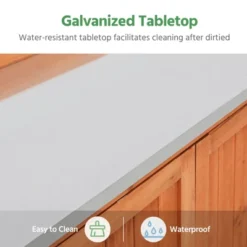Yaheetech Outdoor Garden Potting Bench Table With Cabinet -Furniture GUEST 622e7e34 1e2f 4fdf af8b 894f80c43c75