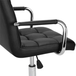 Yaheetech Modern Office Chair Height Adjustable Swivel Chair Mid Back PU Leather Chair -Furniture GUEST 62e78683 9a70 40aa b3f6 4c0ca976ff32
