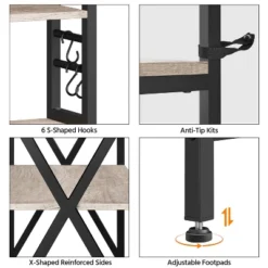 Yaheetech 6-Tier Baker’s Rack With Adjustable Feet For Kitchen 10 Yaheetech 6-Tier Baker’s Rack With Adjustable Feet For Kitchen -Furniture GUEST 646a635e 7e61 4404 bf05 0081426d1f25
