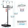 Yaheetech Portable Basketball Hoop System For Teens/Adults Black
