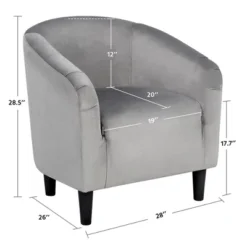 Yaheetech Velvet Club Accent Arm Chair Upholstered Barrel Chair -Furniture GUEST 655f0e09 e030 4bdd 8281 9d681e539900