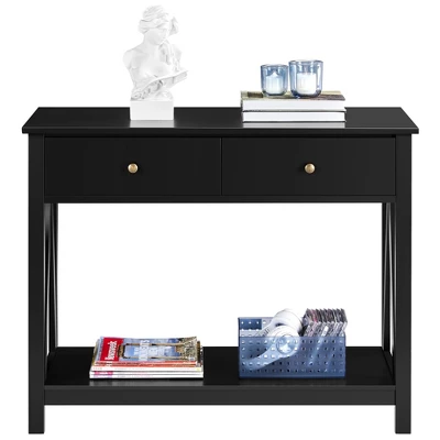 Yaheetech Entryway Table 2 Drawers Wooden Console Table 1 Yaheetech Entryway Table 2 Drawers Wooden Console Table