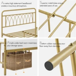 Yaheetech Metal Platform Bed Frame With Petal Accented Headboard And Footboard -Furniture GUEST 65f3d3c8 9527 4b35 87a5 02d287d46fc5