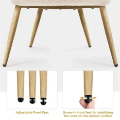 Yaheetech Boucle Accent Chair With Wood-tone Metal Legs Ivory 11 Yaheetech Boucle Accent Chair With Wood-tone Metal Legs Ivory -Furniture GUEST 665daee7 3dcb 4733 8c5f 5f448f721841