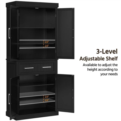 Yaheetech 72.5" H Kitchen Pantry Cabinet With Adjustable Shelves For Kitchen, Dining Room 4 Yaheetech 72.5" H Kitchen Pantry Cabinet With Adjustable Shelves For Kitchen, Dining Room - Image 4
