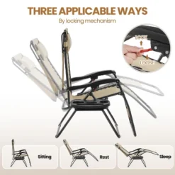 Yaheetech 26in Outdoor Patio Zero Gravity Chair With Cupholder/Pillow -Furniture GUEST 674535ae c7db 4ee2 868b 6fb9522c49bc