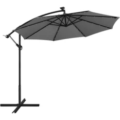 Yaheetech 10 Ft Patio Offset Umbrella With Crank & Cross Base -Furniture GUEST 6756d8e9 1847 4f59 84fd e8ec57f3db65