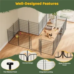 Yaheetech 31.5″ Tall Foladable Dog Playpen , 16 Panels With Door For Small Dogs For Outdoor And Indoor Use -Furniture GUEST 6797a2b9 9294 4e42 bef5 2fe189b4a758