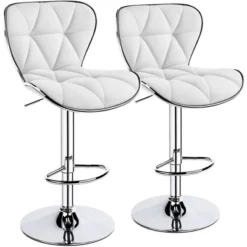 Yaheetech 2pcs Height Adjustable PU Leather Upholstered Swivel Bar Stool Chairs -Furniture GUEST 680525fb cabf 4e67 b5e6 3b33fe45295f
