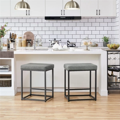 Yaheetech 24" H Backless Upholstered Bar Stools Set Of 2 For Kitchen Counter 1 Yaheetech 24" H Backless Upholstered Bar Stools Set Of 2 For Kitchen Counter