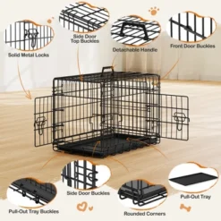 Yaheetech Metal Dog Crate For Small To Medium-Sized Dogs, Black -Furniture GUEST 69812f39 3740 40fd 88de 20ee3488b144