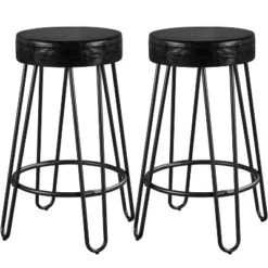 Yaheetech Set Of 2 Faux Leather Round Backless Counter Stools -Furniture GUEST 69bf5583 5881 4a0e 8490 0543bfd2d6b0