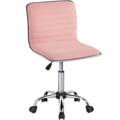 Yaheetech Velvet Low Back Armless Desk Chair Office Chair With Wheels -Furniture GUEST 69e71015 1a69 4cd5 b7ff 108d9b8b1f79