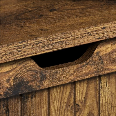 Yaheetech 3-Tier Narrow End Table With Drawer And Flip Top Compartment, Rustic Brown 5 Yaheetech 3-Tier Narrow End Table With Drawer And Flip Top Compartment, Rustic Brown - Image 5