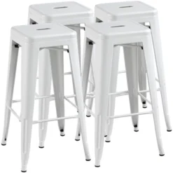 Yaheetech Set Of 4 Metal Backless Counter Height Bar Stools Stackable Chairs -Furniture GUEST 6a1e8591 3a35 46af 92d0 c38d6acaeed4