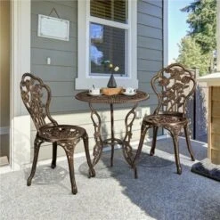 Yaheetech 3 Piece Patio Bistro Table Set For Garden Backyard
