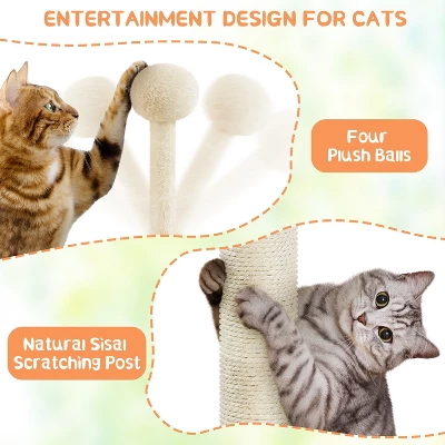 Yaheetech 53inch Wooden Cat Tree Tower With Condo, Wood 6 Yaheetech 53inch Wooden Cat Tree Tower With Condo, Wood - Image 6