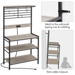 Yaheetech 4-tier 64" H Kitchen Baker's Rack With Power Outlet, Gray 10 Yaheetech 4-tier 64" H Kitchen Baker's Rack With Power Outlet, Gray -Furniture GUEST 6b3d535d 2fb3 498b a387 014ba0a4dd08