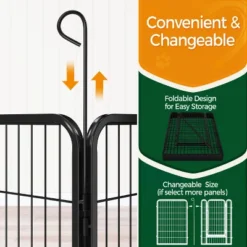 Yaheetech 6 Panels Dog Playpen Panels Metal Dog Cat Exercise Barrier, Black -Furniture GUEST 6be72dae 83b4 4165 b4e4 e55bb98fc2ac