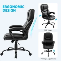 Yaheetech Faux Leather Executive Office Chair With Ergonomic High Back -Furniture GUEST 6c21bc77 b53f 47fb 9771 22828507490f
