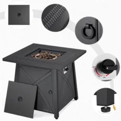 Yaheetech 28'' Propane Gas Fire Pit With Lid And Iron Tabletop 10 Yaheetech 28'' Propane Gas Fire Pit With Lid And Iron Tabletop -Furniture GUEST 6c938392 ed14 4092 9ff3 e8c4002cc578