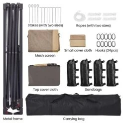 Yaheetech 11×11 FT Adjustable Pop-Up Gazebo Tent With Carry Bag & Sandbags & Guy Lines & Ground Stakes -Furniture GUEST 6ce69c17 1883 488f a14f 244a679ea579