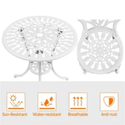Yaheetech 3 Piece Outdoor Bistro Table Set For Garden Backyard -Furniture GUEST 6d1f6217 f760 4e5a af98 fbf274034e9c