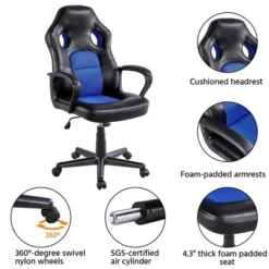 Yaheetech Office Chair Desk Artificial Leather Gaming Chair -Furniture GUEST 6d5a2a21 7d3d 4848 9681 d8e959ffaae6