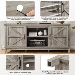 Yaheetech Farmhouse TV Stand For TVs Up To 65in Entertainment Center With Storage Cabinet 12 Yaheetech Farmhouse TV Stand For TVs Up To 65in Entertainment Center With Storage Cabinet -Furniture GUEST 6da27d0f df10 4331 b8fb 7d65d35a9705