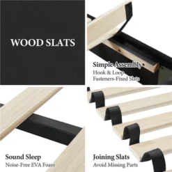 Yaheetech Upholstered Platform Bed Frame With Square Tufted Fabric Headboard 10 Yaheetech Upholstered Platform Bed Frame With Square Tufted Fabric Headboard -Furniture GUEST 6da46e02 788d 4dec b008 b83b73d07f3f