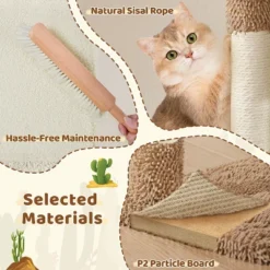 Yaheetech 42″ Height Cactus Cat Tree With Platform, Condo, Basket, Scratching Posts, Board & Hanging Ball -Furniture GUEST 6e869e87 032a 4fb6 99f2 83a88db389b2