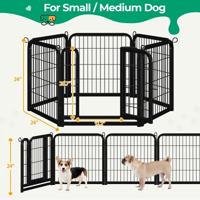 Yaheetech 6 Panels Dog Playpen Panels Metal Pet Playpen, Black 2 Yaheetech 6 Panels Dog Playpen Panels Metal Pet Playpen, Black - Image 2