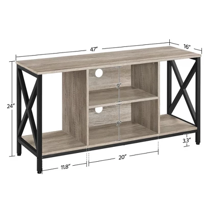 Yaheetech 47inch TV Stand 47-Inch Wide TV Console Table, Gray 2 Yaheetech 47inch TV Stand 47-Inch Wide TV Console Table, Gray - Image 2