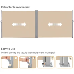 Yaheetech 71 Inches Height Side Awning Double Retractable Screen For Privacy Patio Garden -Furniture GUEST 6f0b151c d4f2 4368 aca8 bbeaaa75218c