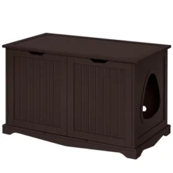 Yaheetech Wooden Hidden Cat Litter Box Side Table With Divider -Furniture GUEST 6f885b2f 00ab 4c83 852c fa0567fab07b