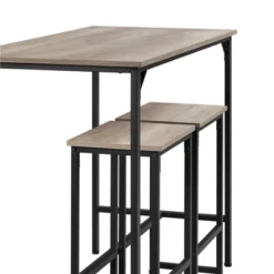 Yaheetech Industrial Counter Height Table Set With 2 Backless Stools For Kitchen -Furniture GUEST 6fa73634 8fd0 4296 8b2e 4f84afee04ae