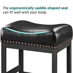 Yaheetech 26"H Bar Stools Faux Leather Counter Height Stools With Nailhead Trims Set Of 2, Black 10 Yaheetech 26"H Bar Stools Faux Leather Counter Height Stools With Nailhead Trims Set Of 2, Black -Furniture GUEST 6fd76c00 0934 4c43 8ef3 8e7c2911730c